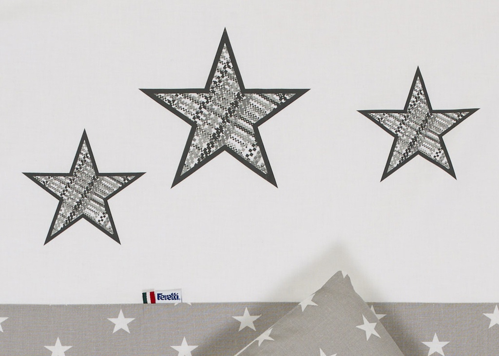Patalynės komplektas FERETTI 5-jų dalių Quintetto Žvaigždės pilkas