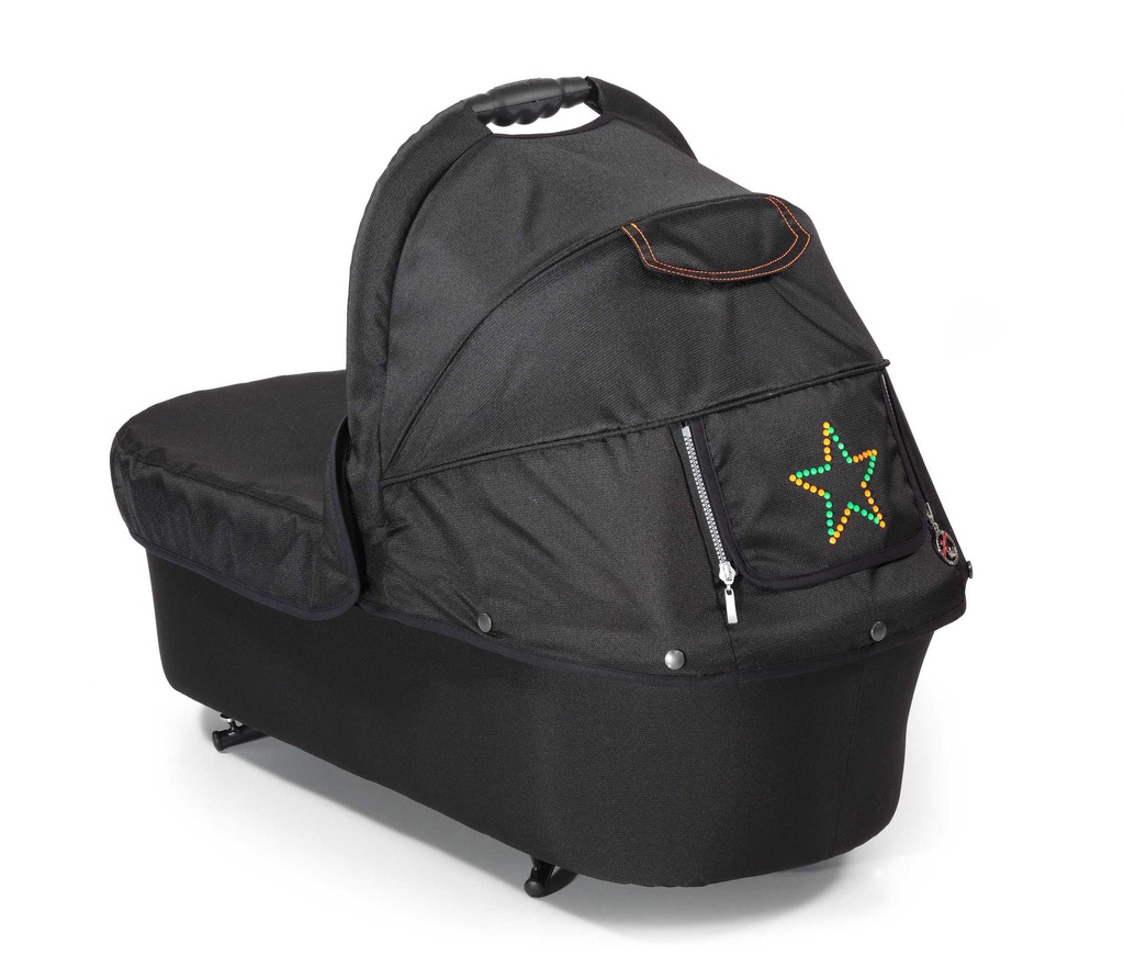 Vežimėlis Racer GT Orange Neonstrass 2-in1 (sulakstomas kietas lopšys)